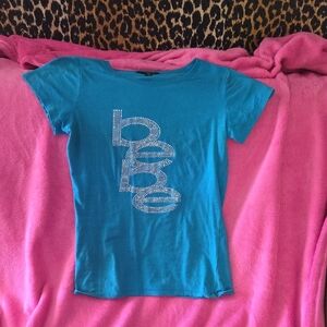 Blue Bebe' Short Sleeve Tee with Rhinestone Logo